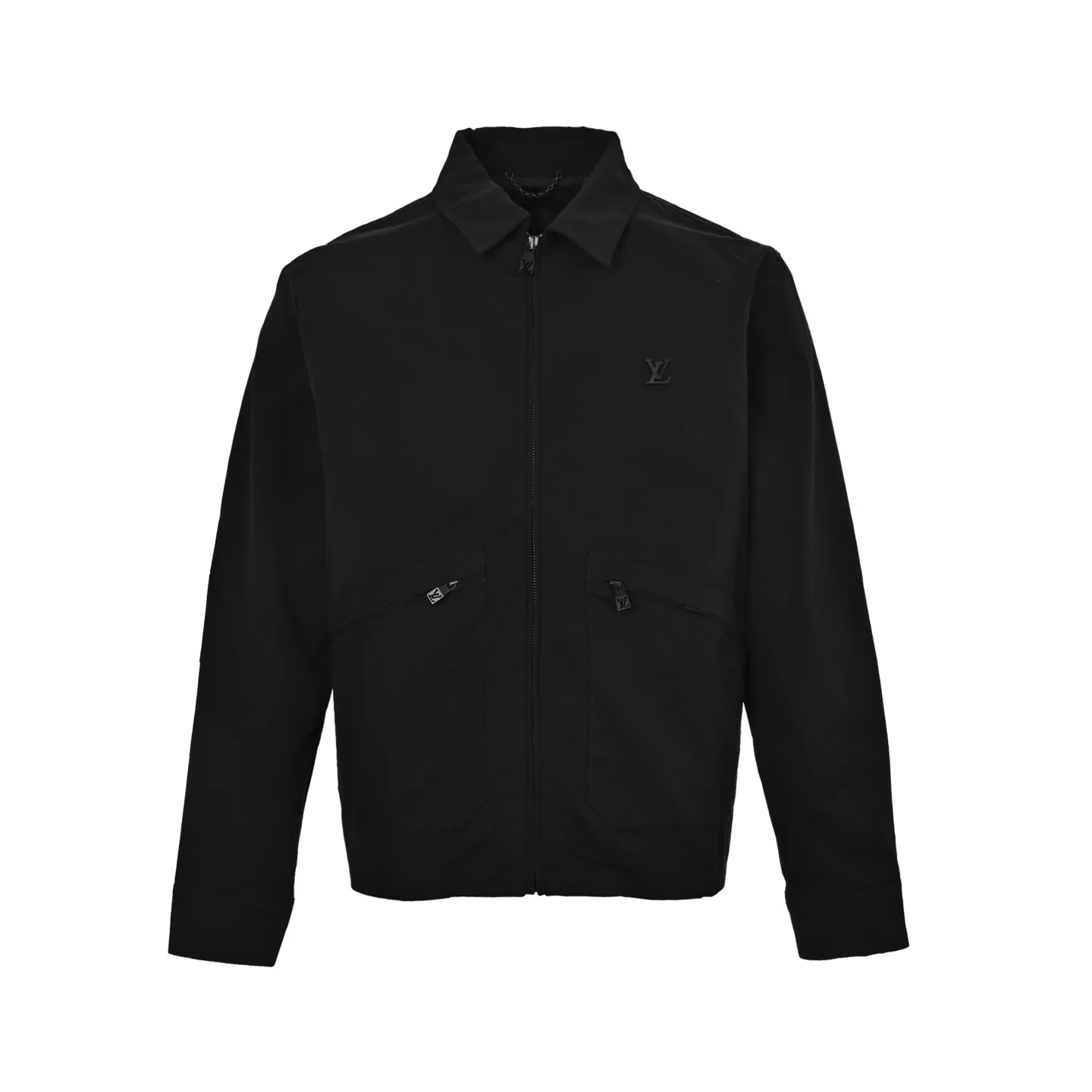 Louis Vuitton/Louis Vuitton metal logo sleeves and leather work jacket
